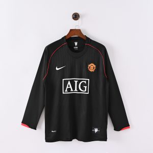 07-08 Manchester United Visitante Manga Larga