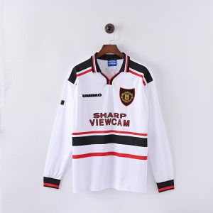98-99 Manchester United Visitante Manga Larga