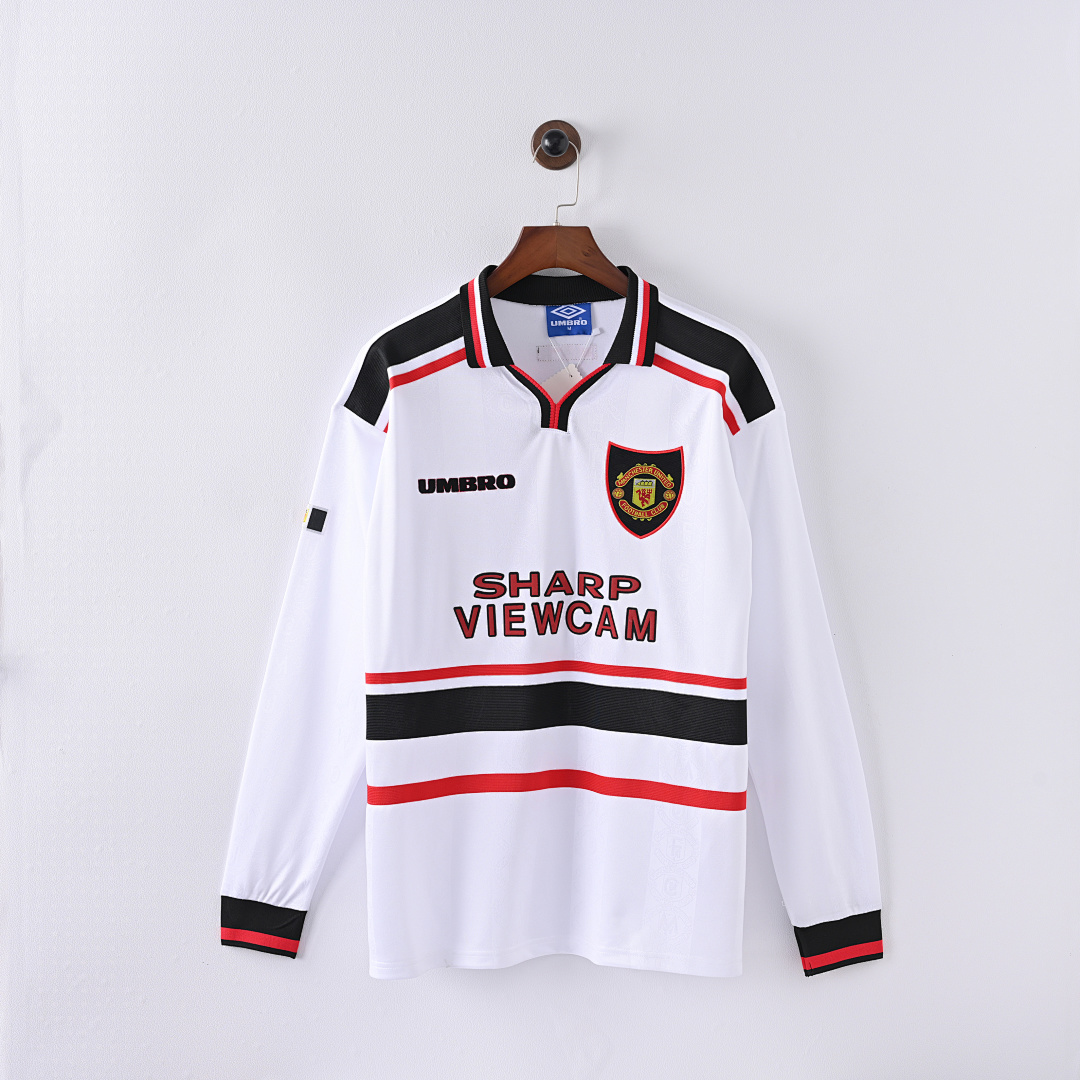 98-99 Manchester United Visitante Manga Larga