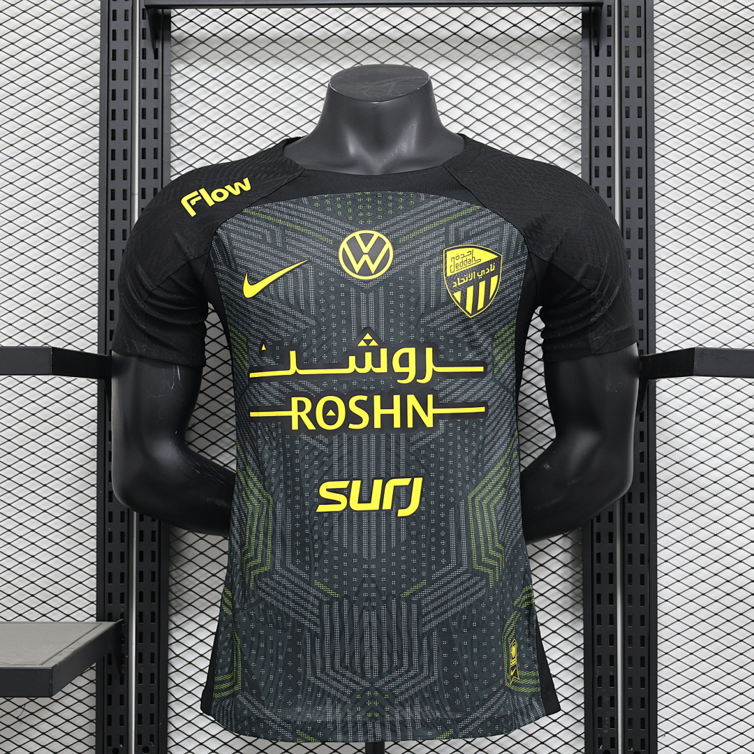 Al-Ittihad 2ª Equipación Negro con publicidad
