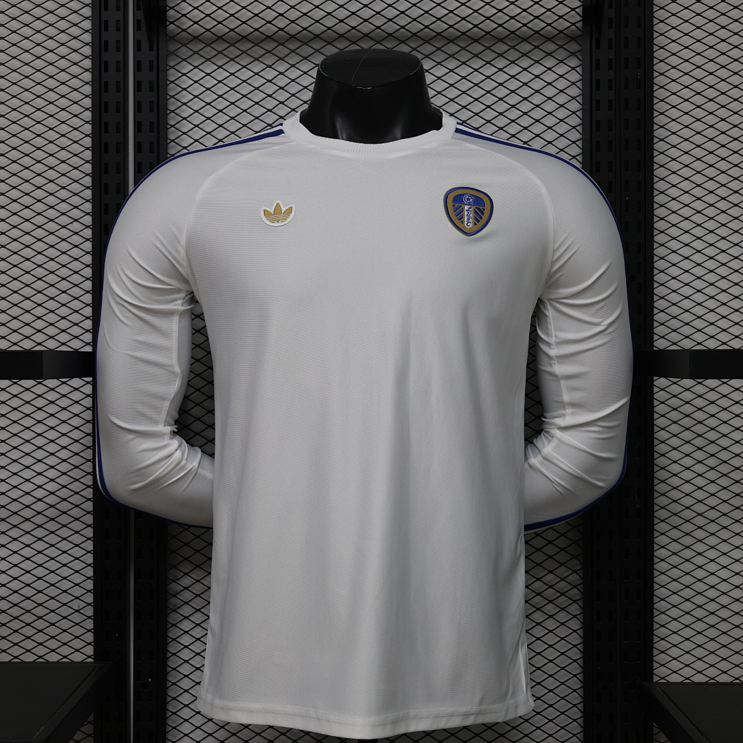 2026 Leeds United Blanco Casual Retro Manga Larga