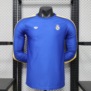 2026 Real Madrid Azul Casual Retro Manga Larga