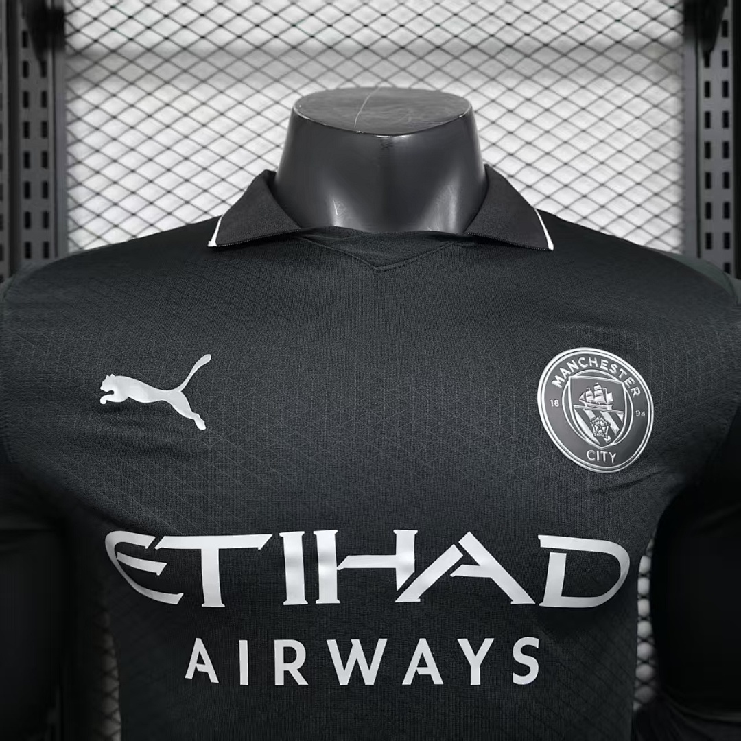 Manchester City Negro Manga Larga - Imagen 8