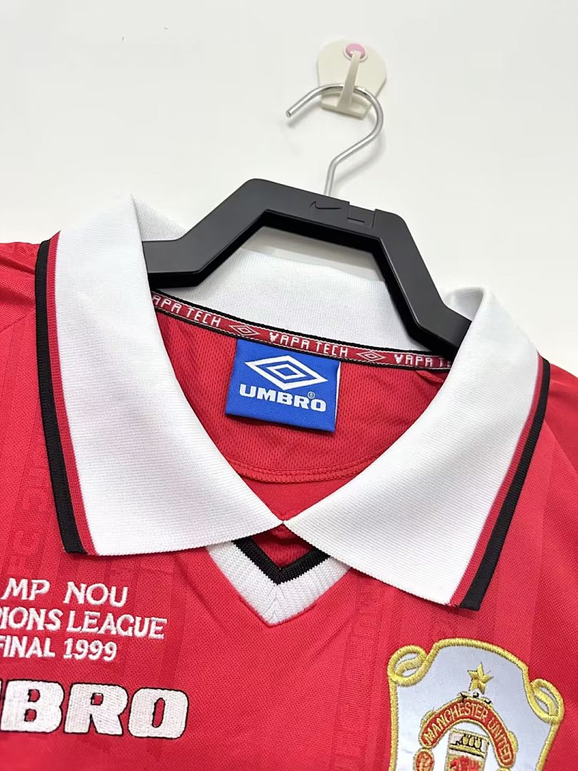 1999-00 Manchester United Local Manga Larga S-XXL - Imagen 7