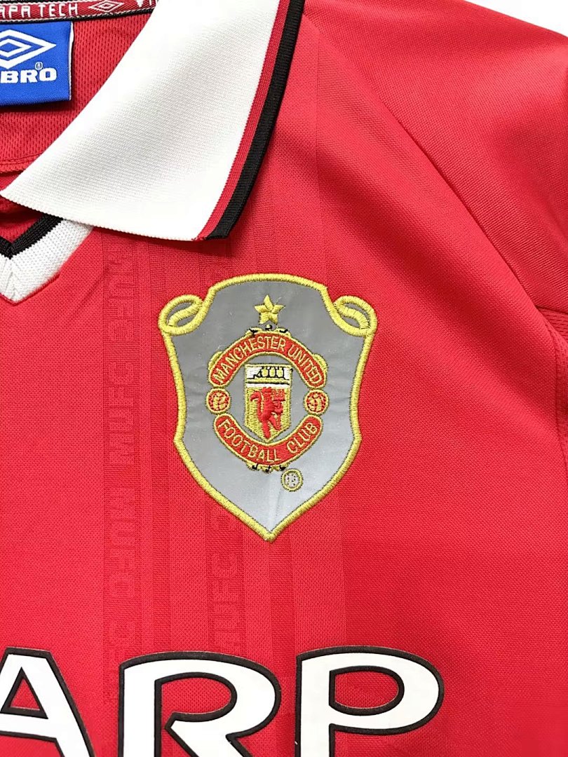 1999-00 Manchester United Local Manga Larga S-XXL - Imagen 8