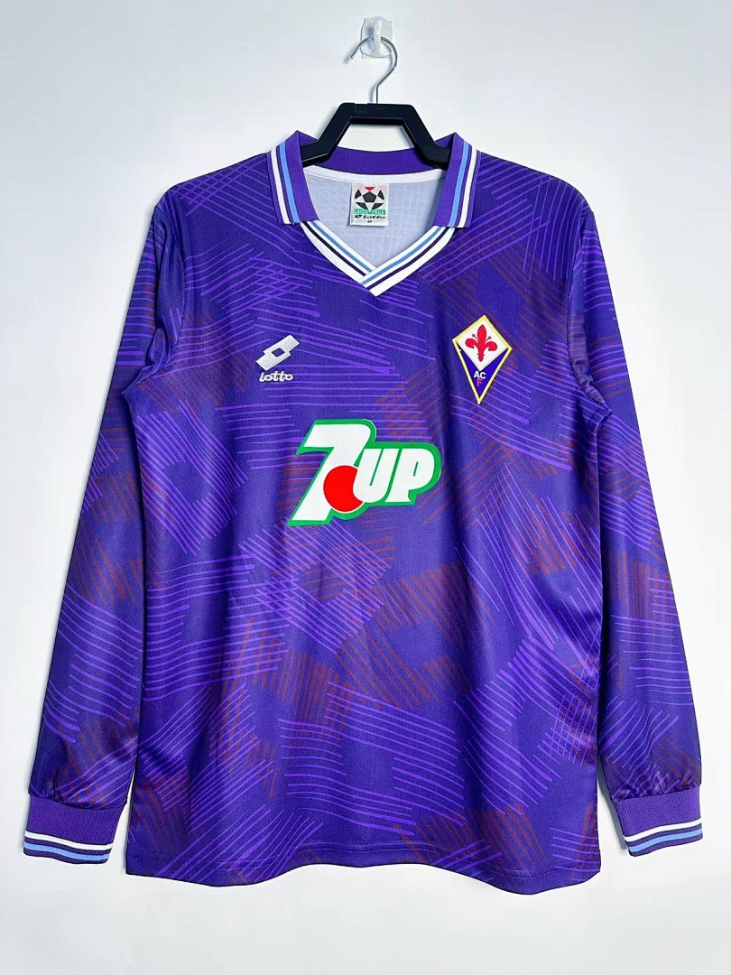 1992-93 Fiorentina Local Manga Larga - Imagen 8